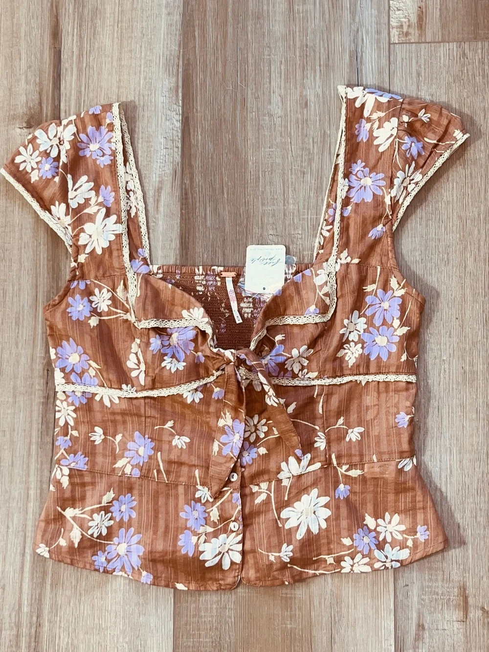 NWT Free People Call Me Baby Front Button Blouse Size Medium